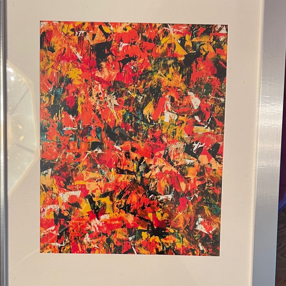 Abstract Art Print in Red, Yellow, and Black